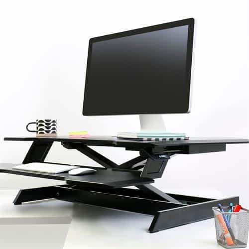 Ergotron WorkFit Corner Standing Desk Workstation – Black