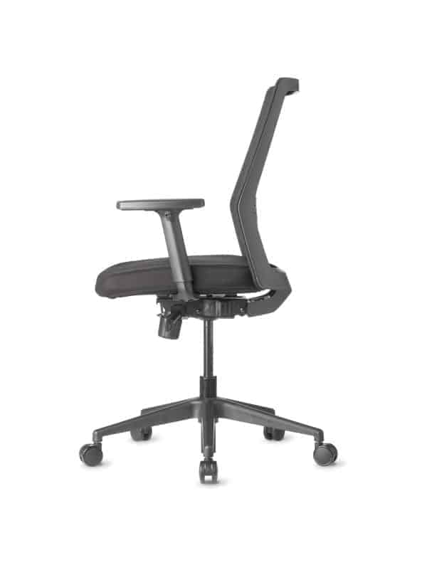 AMQ BODI BK1 – Black Meshback Chair + Adjustable Arms